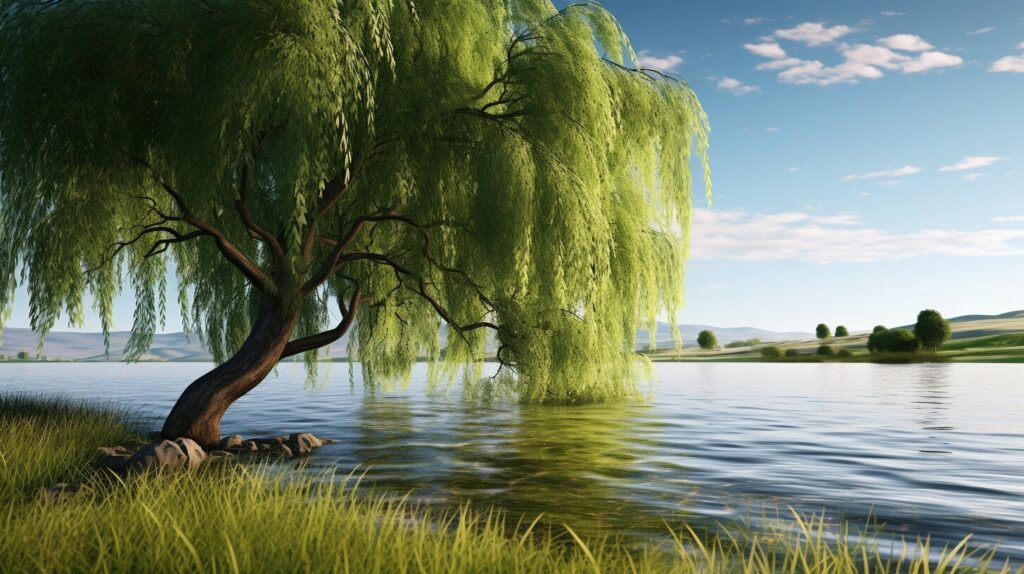 Willow tree by water